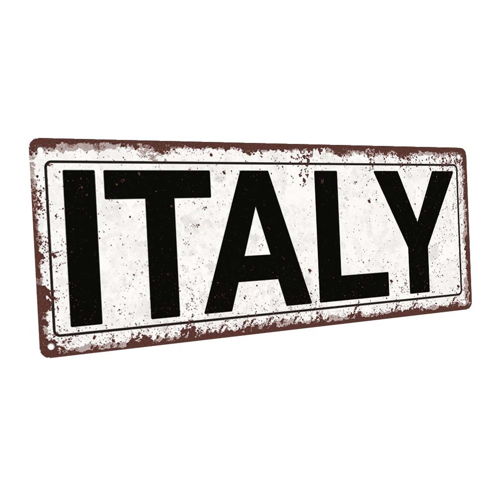  Benvenuto Welcome Italian Greeting Metal Street Sign Plaque :  Handmade Products