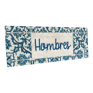 Hombres Metal Sign; Wall Decor for Bath and Laundry
