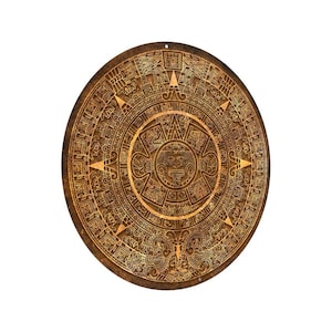Aztec Mayan Calendar 14" Round Metal Sign, available in three colors  MEM3507