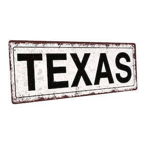 Texas Metal Street Sign, Rustic, Vintage