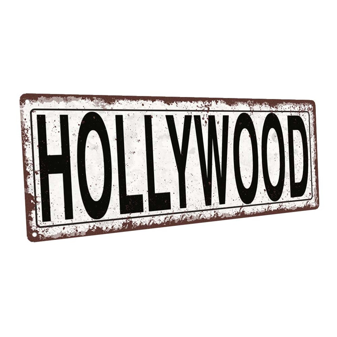 Plaque métal Film - Hollywood - 40 x 30 cm