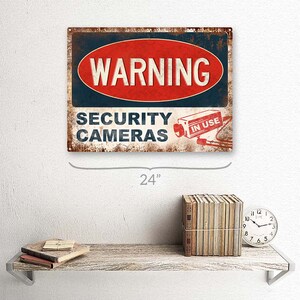 Warning, Security Cameras in Use Metal Sign Wall Decor for Home and Office image 2