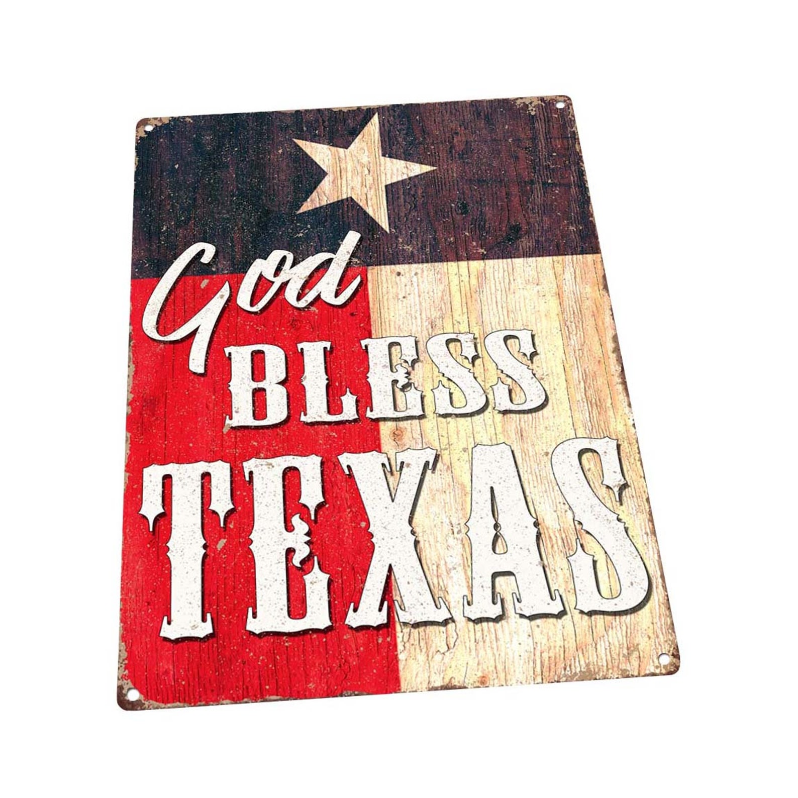 God Bless Texas Metal Sign Wall Decor for Mancave Den or - Etsy