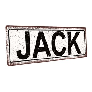 Letrero metálico de Jack; decoración de pared para habitación infantil o guardería