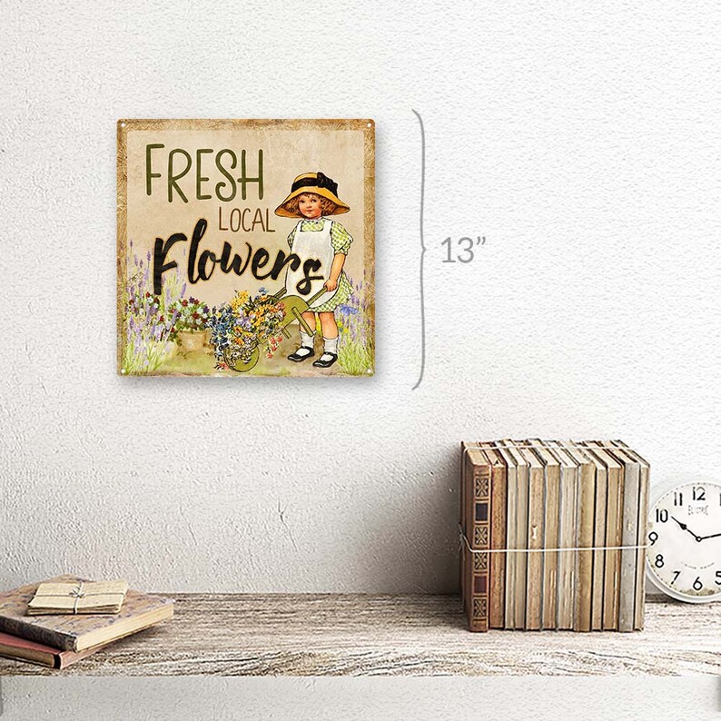 Fresh Flowers Metal Sign for Home Decor Patio Deck Garden Etsy