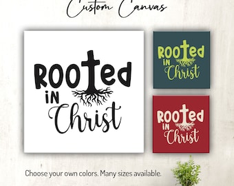Rooted in Christ | Canvas Wall Art | Christian | Scripture | Bible Verse Wall Decor for Home or Office
