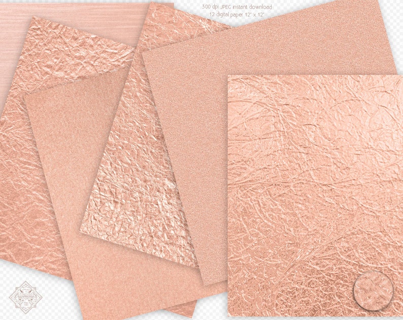 Rose Gold Digital Paper Rose Gold Textures Etsy