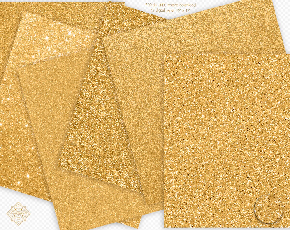 Gold Glitter Digital Paper Gold Glitter Textures Etsy