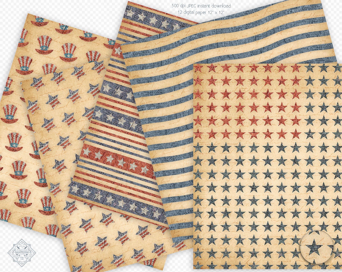 American Digital Paper: Old American Paper | Etsy