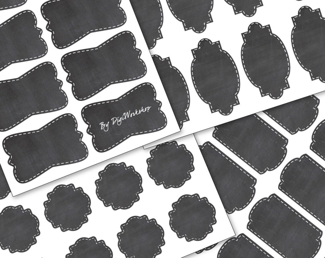 Chalkboard Label Clip Art Clipart Chalkboard Labels Etsy