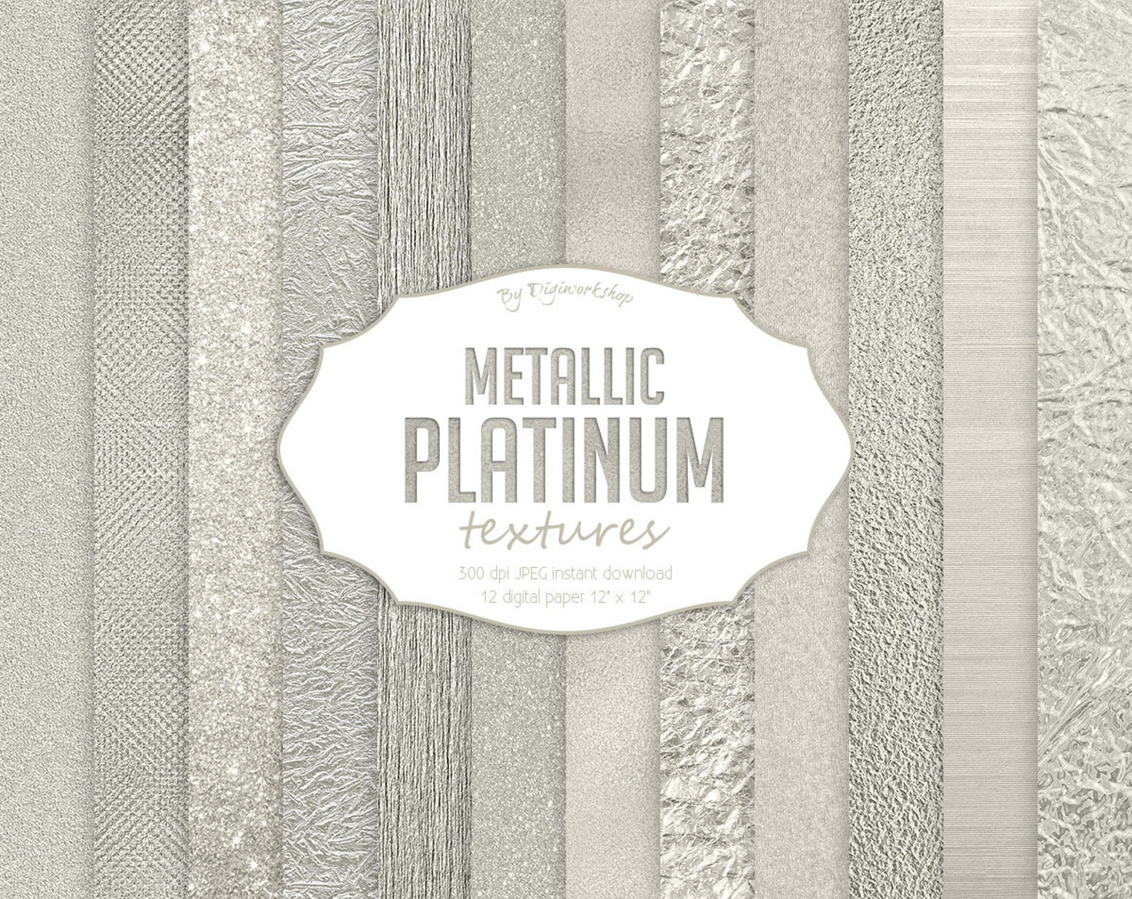 Platinum Texture Digital Paper Platinum Textures Etsy