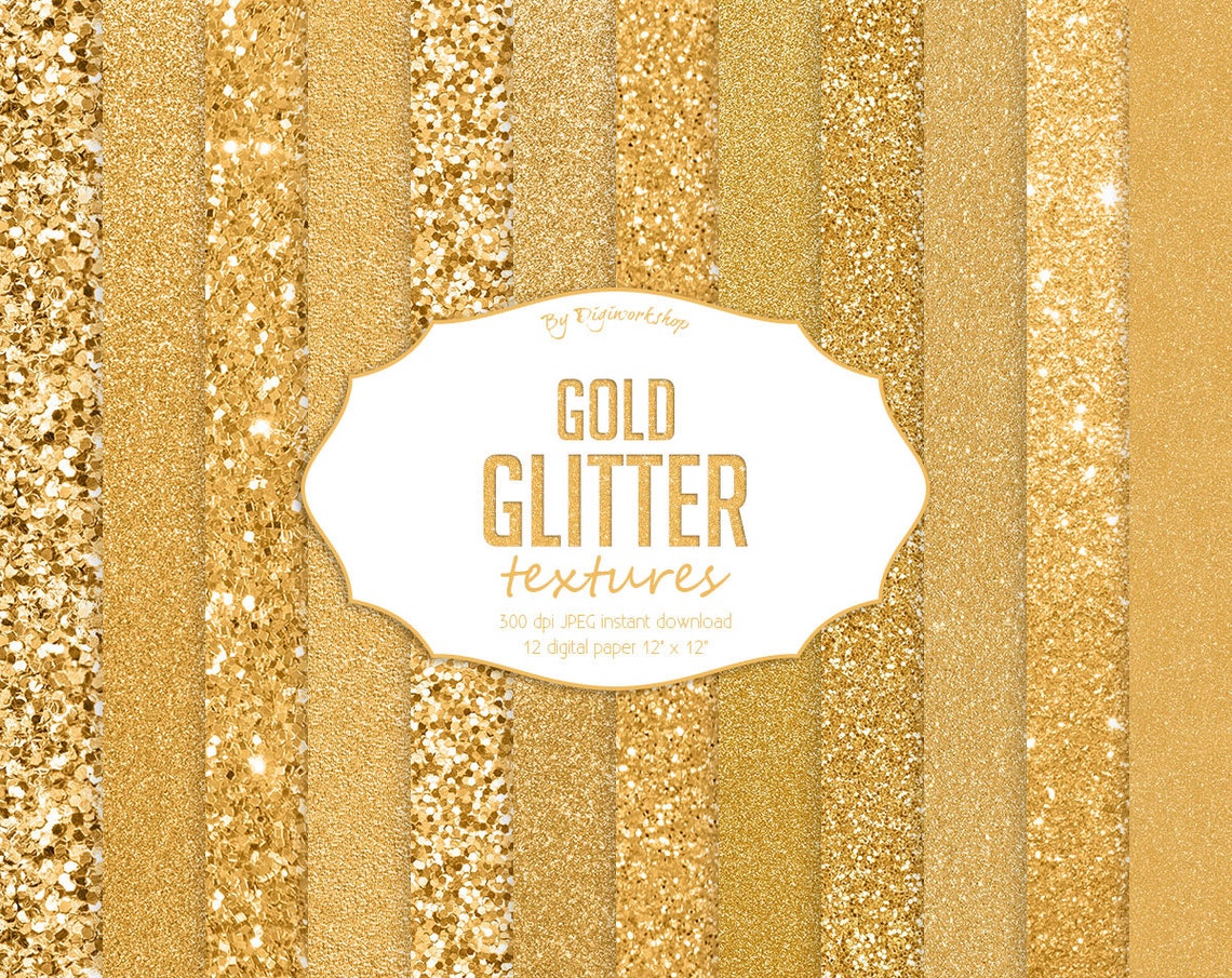 Gold Glitter Digital Paper Gold Glitter Textures Etsy