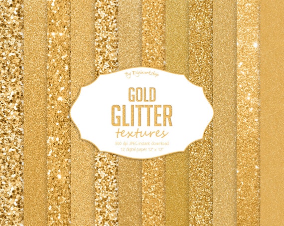Gold Glitter Digital Paper Gold Glitter Textures | Etsy