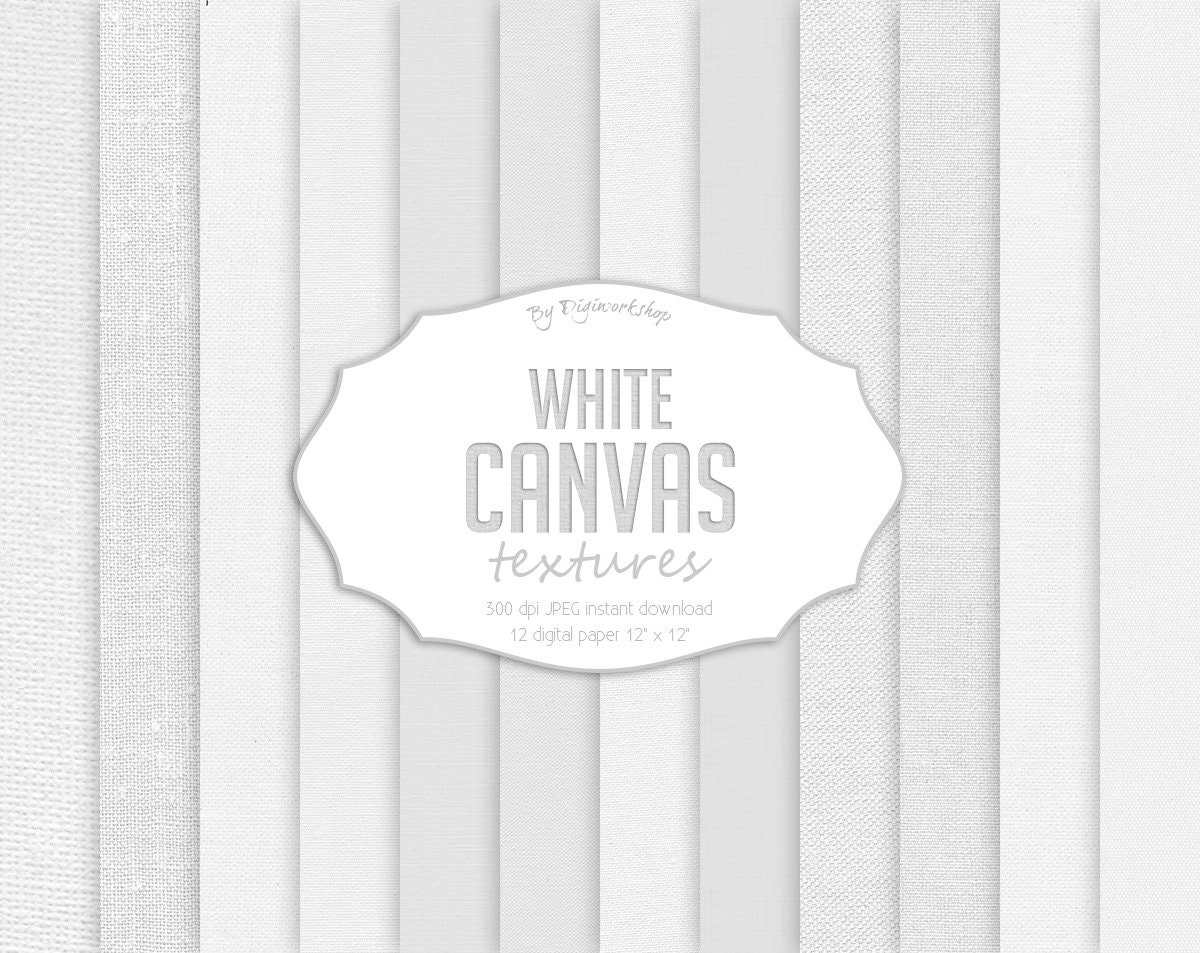 White Canvas Digital Paper White Canvas Textures Etsy
