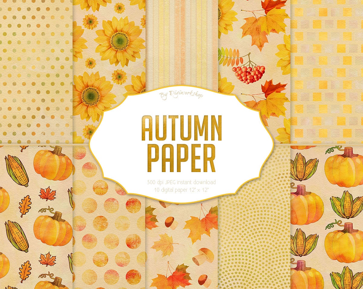 Autumn Digital Papers: Autumn Paper autumn | Etsy