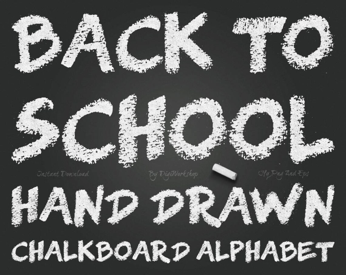 Chalkboard Alphabet Clip Art Back to School Etsy