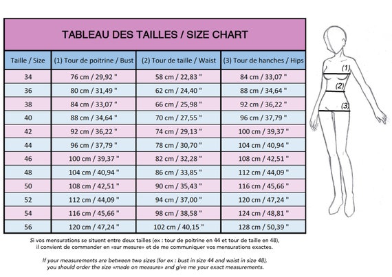 Beaux Et Belles Size Chart