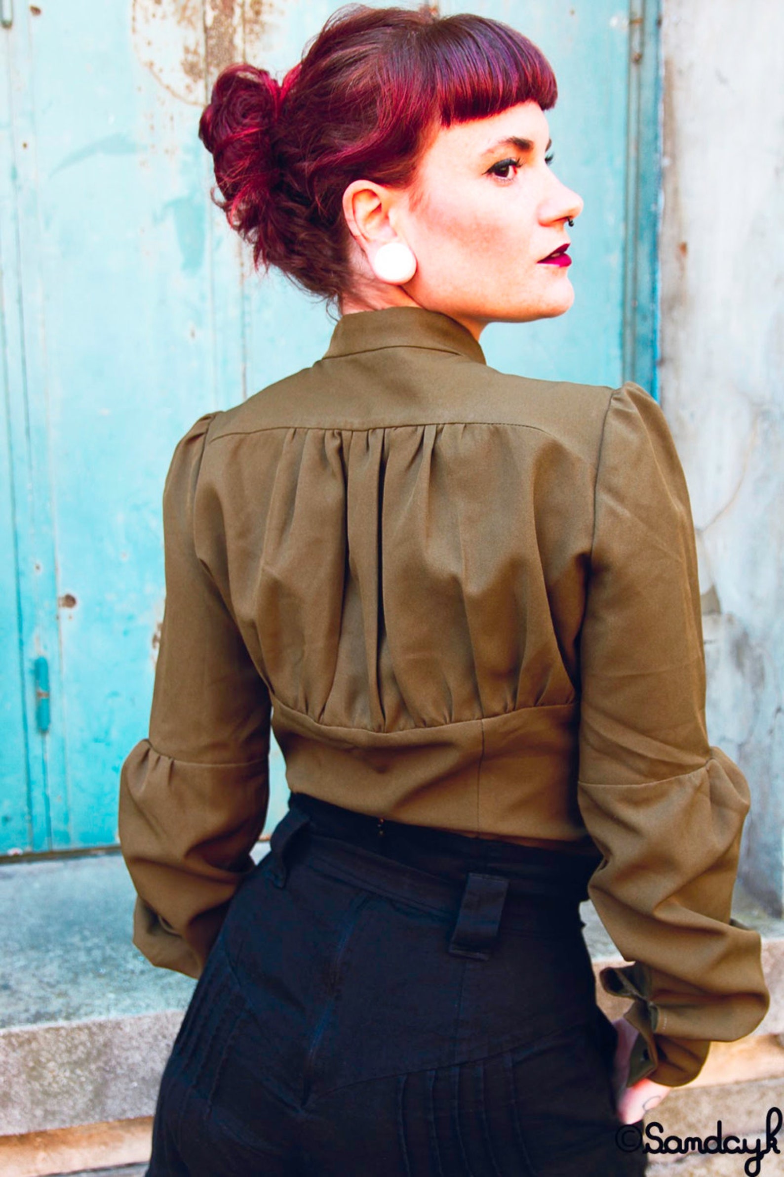Chemisier Victorien SCARLET DARKNESS - Manches Volantes Et Taille Élastique - Femme