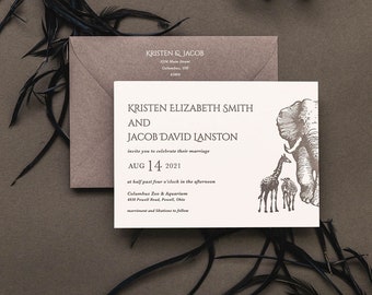 SAMPLE of Luxury Zoo Wedding Invitation