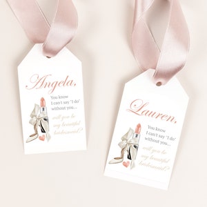 Printable Will You Be My Bridesmaid Tag, Bridal Proposal Mini Champagne Tag, Editable Bridesmaid Gift