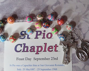 12mm St. Pio Chaplet w/Instructions