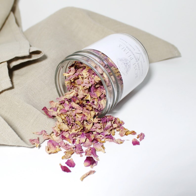 Dried Organic Rose Petals in Glass Jar Dry Rose Petal Rosa Etsy
