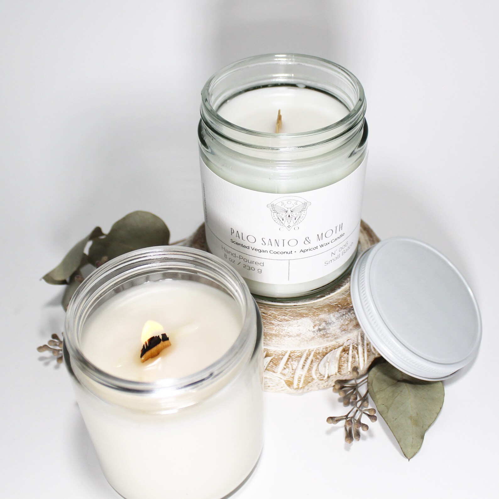 ANY 2 Vegan Scented Wood Wick Candle. Apricot creme & Coconut Etsy