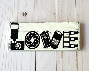 Camera Love wooden sign, Camera sign, Camera Love sign, Life is like a camera sign, Love Photography, Photograph love, Photographer love