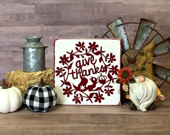 Give Thanks, Fall Farmhouse Sign, Fall Decor, Autumn decor, Give Thanks Sign, Fall Sign, Thanksgiving Sign, Give Thanks Fall Sign