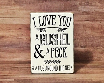 I Love You a Bushel and a Peck, A Bushel and a Peck, Nursery Art, Rustic Baby Decor, Lullaby Sign, Song Lyric Wall Art, Nursery Wall Art