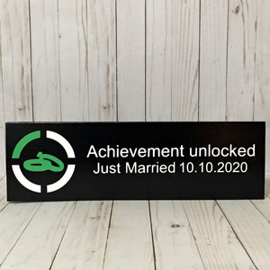 Achievement Unlocked Just Married, Personalized Wedding Sign, Video Game Wedding Sign, Wedding Signage, Geek wedding, Just Married Sign