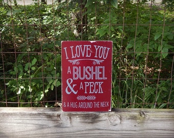 I Love You a Bushel and a Peck, A Bushel and a Peck, Nursery Art, Rustic Baby Decor, Lullaby Sign, Song Lyric Wall Art, Nursery Wall Art