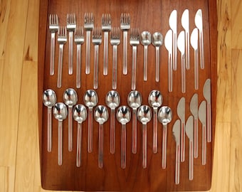 Vintage Studio Nova by Mikasa accent red cutlery / Art Deco/ Rare / 30 pieces/ On Hold for PD!
