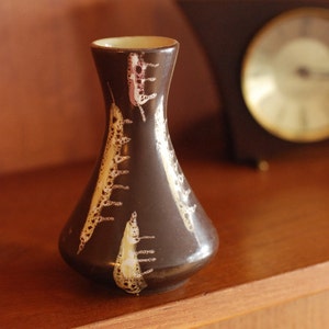 Mid Century West Germany Vase 543-12 - Caterpillars design - 5&quot; in height **** 2nd pottery item 50% off ****