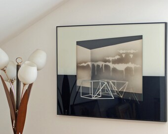 Noir & blanc 3D peinture abstraite, Montréal Canada Ren Wil