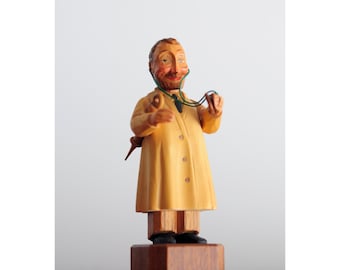 Vintage Anri Italian hand carved figurine/ "General Practitioner" / 1960's