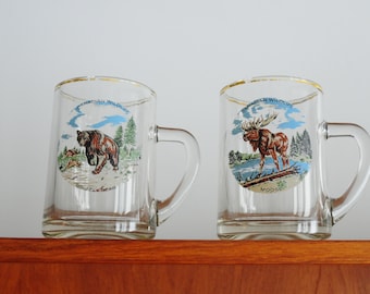 Canadian Wildlife mugs/ Moose and Grizzly Bear/ bold and solid mugs!