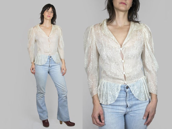 Edwardian Chiffon Beaded Blouse