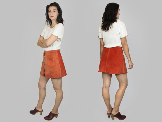 Suede Skirt Vintage 70s