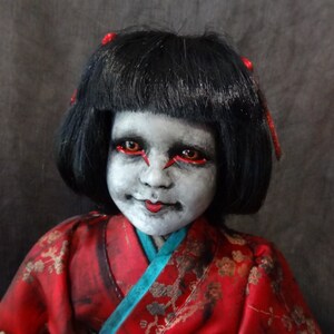 Ghostly Asian Girl Doll Creepy Doll Spooky Doll Scary Doll Macabre