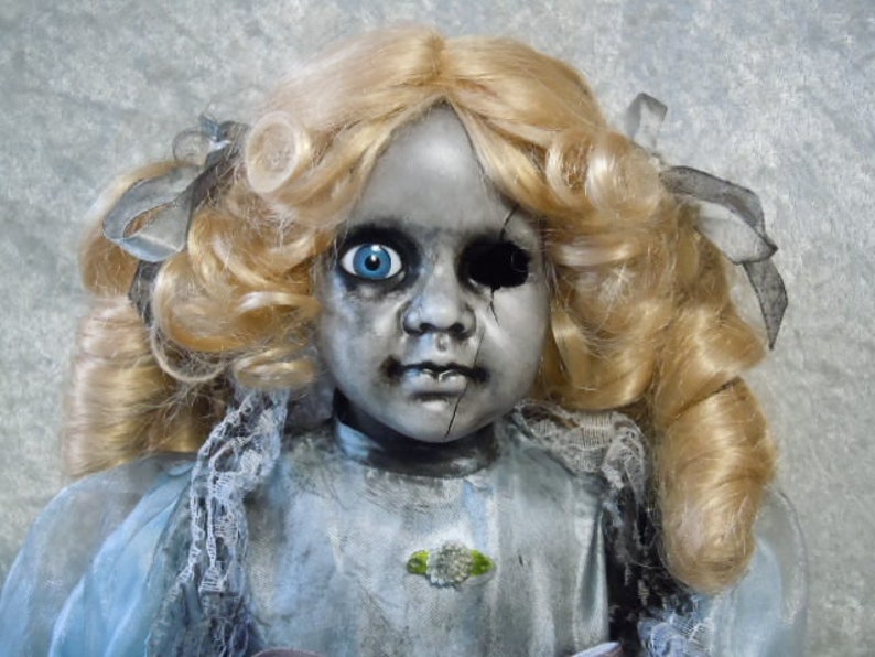 Creepy Little Girl Porcelain Doll with Cracked Face and One Etsy