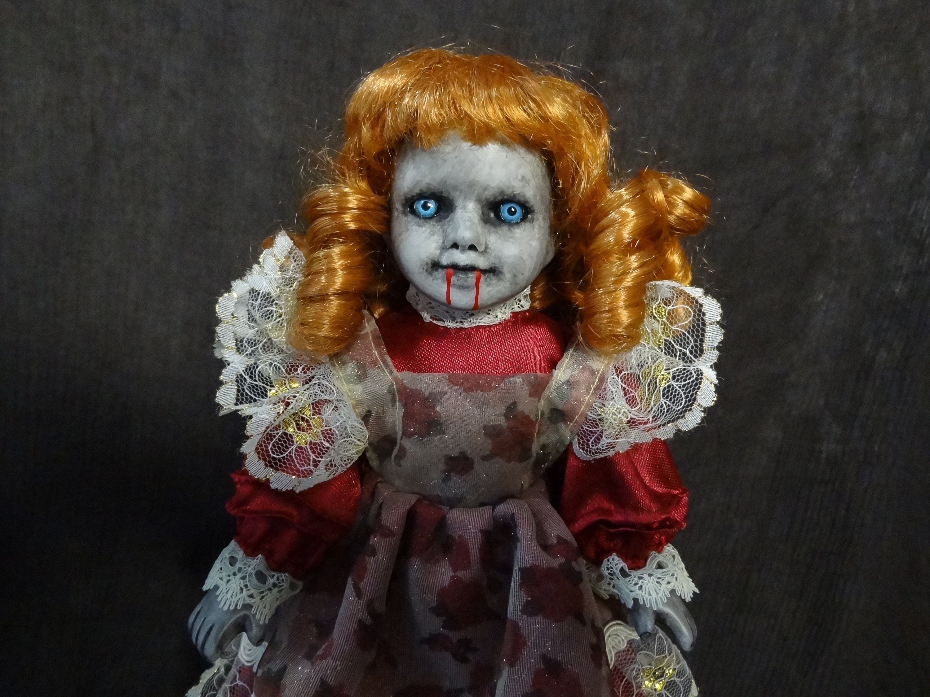 Small Vampire Girl Doll Spooky Vampire Child Creepy Cute Doll Halloween Macabre Decor Dark Art Day of the Dollies 471 Etsy