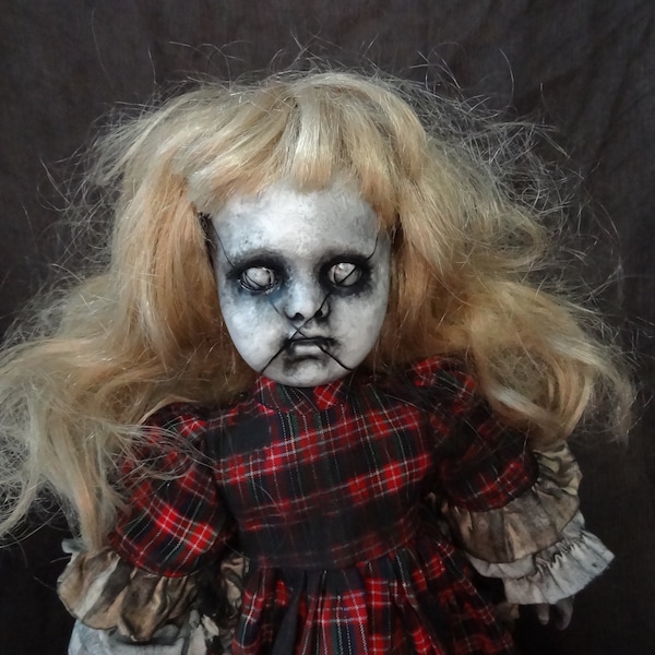 Creepy Doll  Horror Doll  Cursed Doll  Scary Doll  Spooky Doll  Evil Girl Doll  Dark Art  Horror Collectible  Day of the Dollies #468