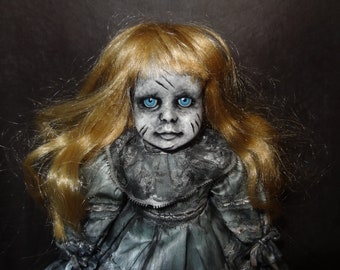 Creepy Doll  Scary Doll  Spooky Doll  Evil Doll  Horror Doll  Dark Art  Macabre Decor Creepy Girl  Doll  Day of the Dollies #493