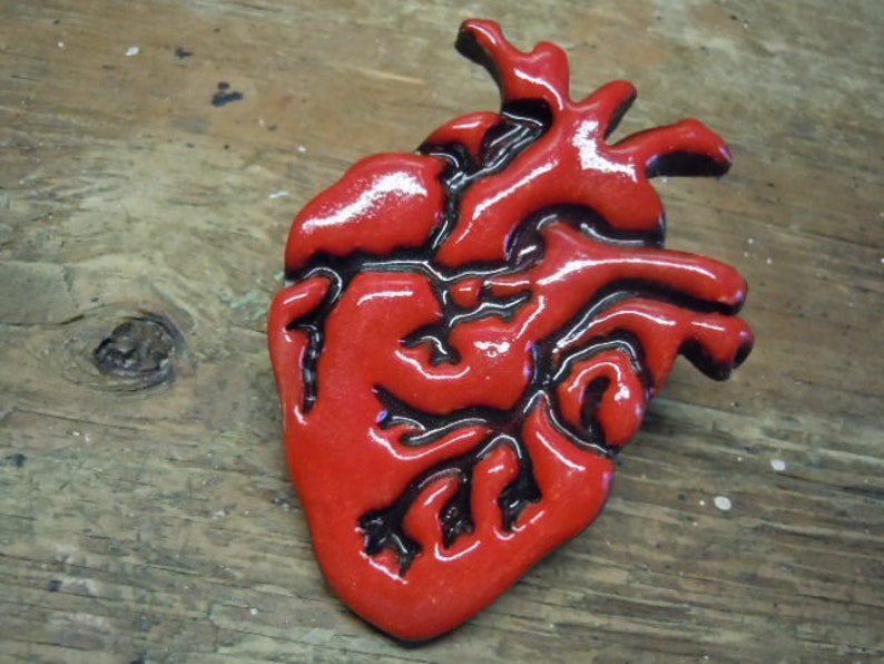 Red Anatomical Heart and Voodoo Doll Magnets #2 Day of the Dollies