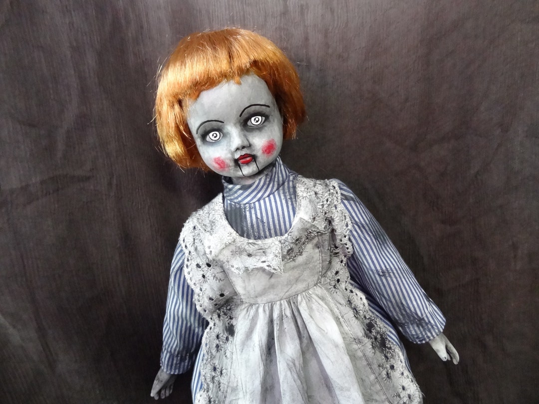 Creepy Cute Ventriloquist Girl Doll Spooky Doll Macabre Decor Dark Art