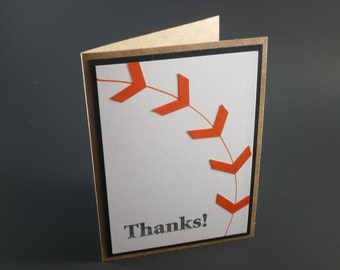Baseball Thanks Coach Card - custom colors