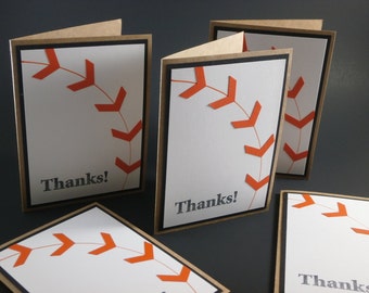 Baseball Thanks Card Bundle (set of 5) - custom colors