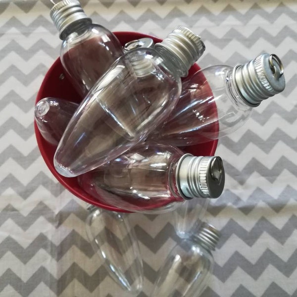 Clear Plastic Light Bulb Ornaments (set of 12) Christmas Ornaments