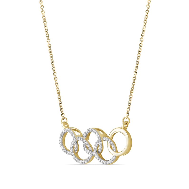 White Diamond 14k Gold Over Silver Olympic Symbol Pendant 14 Carat T.W